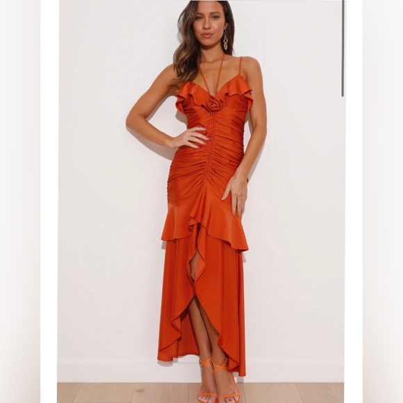 Hello Molly All Love Midi Dress Orange - Picture 3 of 10